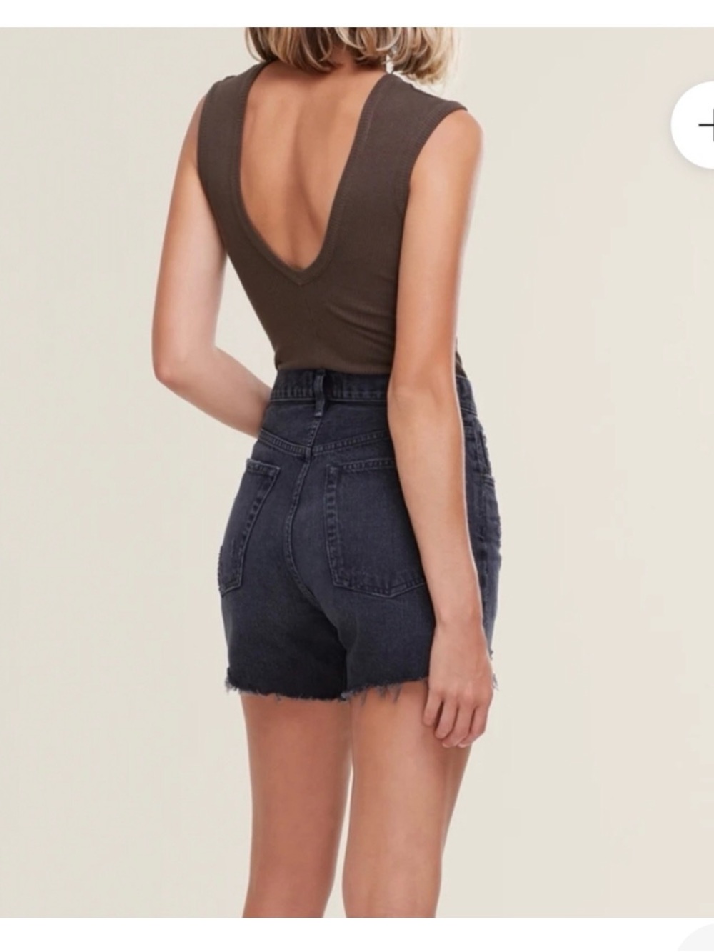 NWT Agolde Riley High Rise Slim Short In Vortex Black Size 24 - Picture 2 of 10